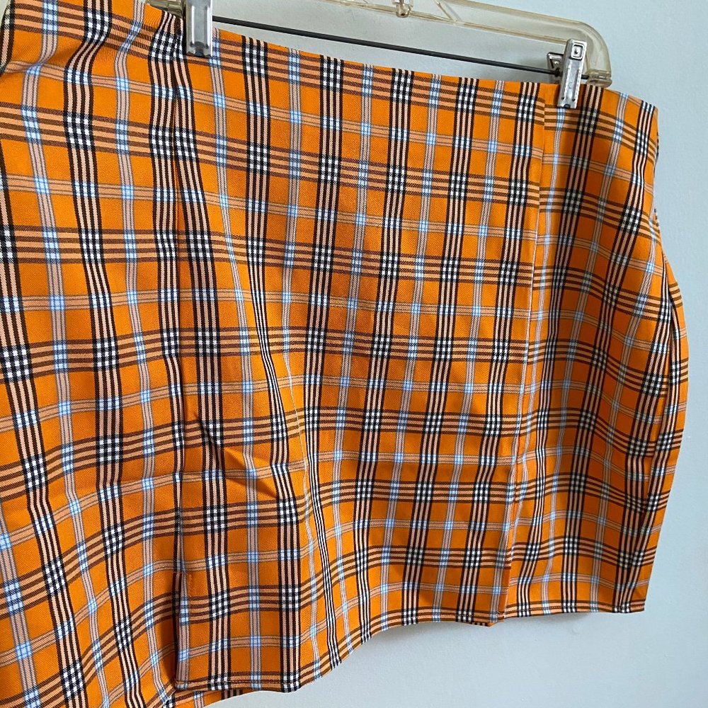 Shein orange split-front miniskirt
